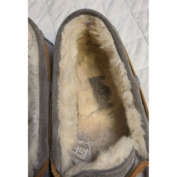 UGGS Grey Leather Moccasin Women's Size 10 - Picture 8 of 10